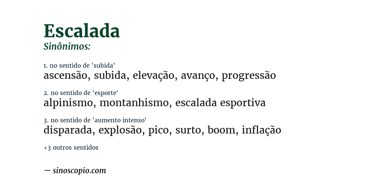 Sinônimo de escalada