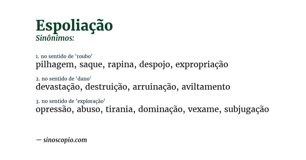 Sinônimo de espoliação