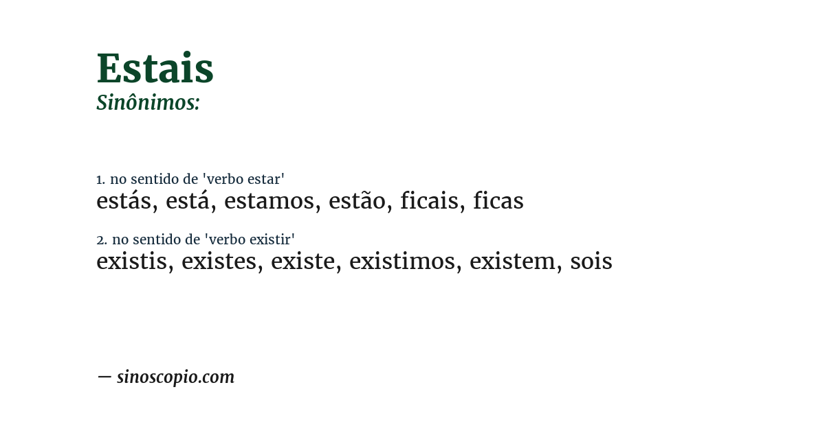 Sinônimo de estais
