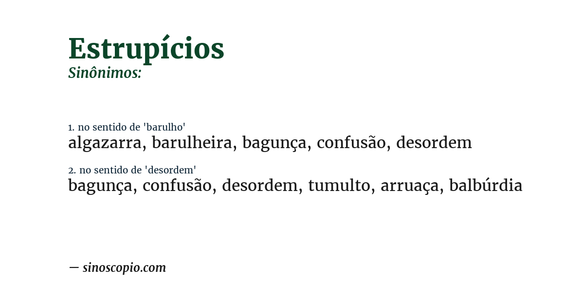 Sinônimo de estrupícios