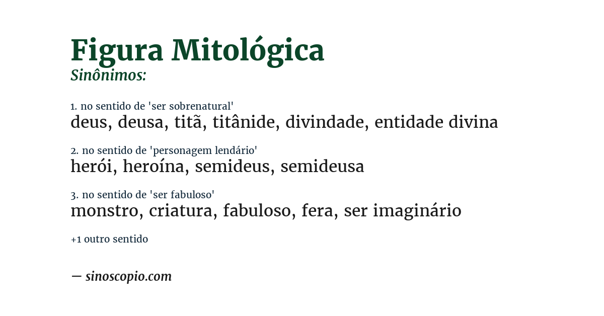 Sinônimo de figura mitológica
