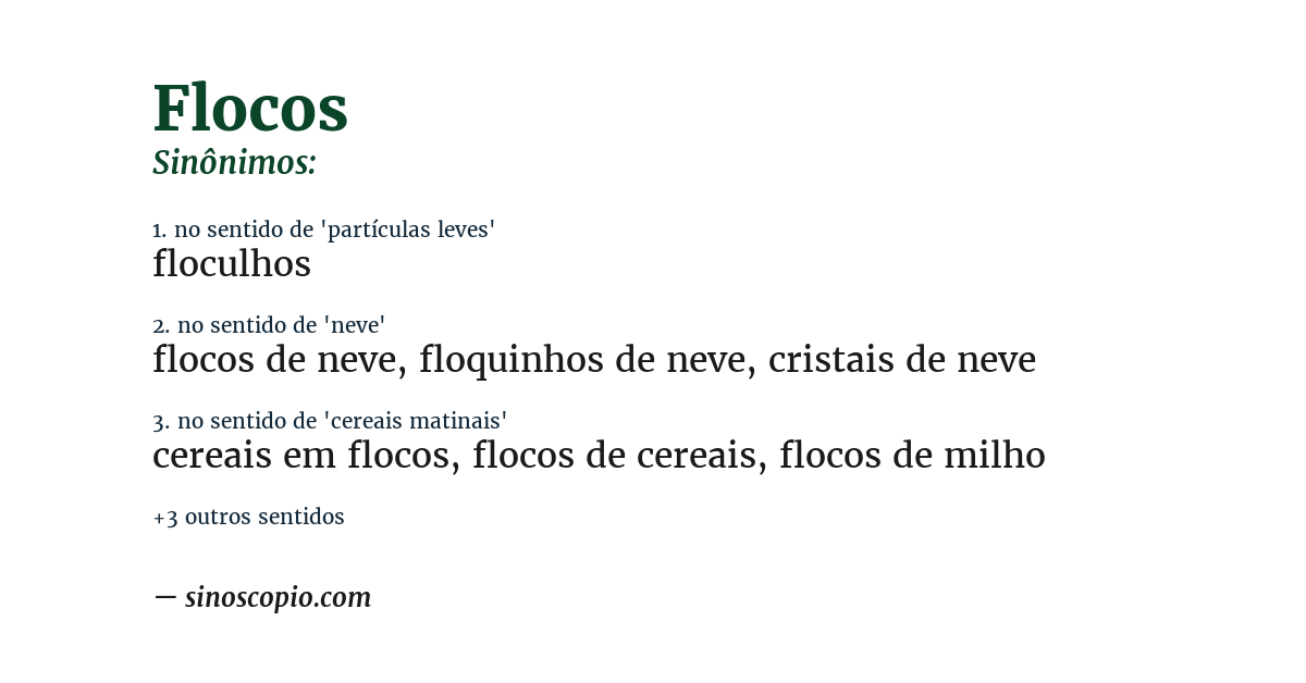 Sinônimo de flocos