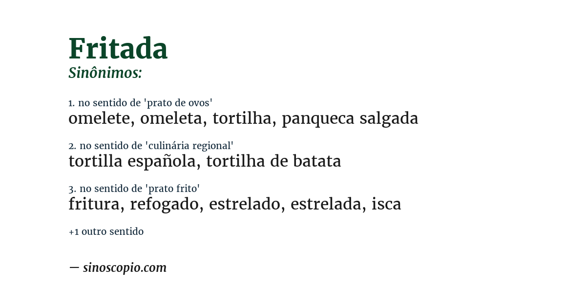 Sinônimo de fritada