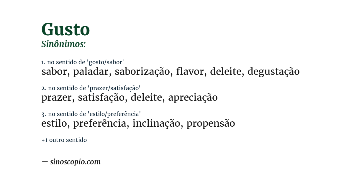 Sinônimo de gusto