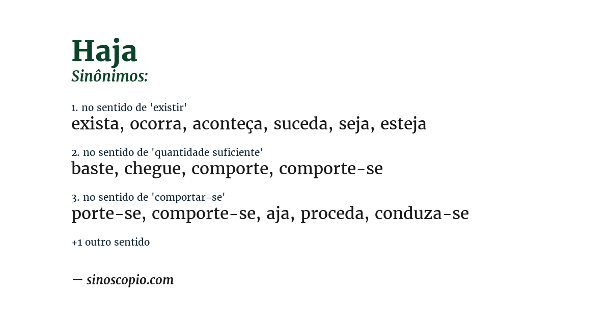 Sinônimo de haja