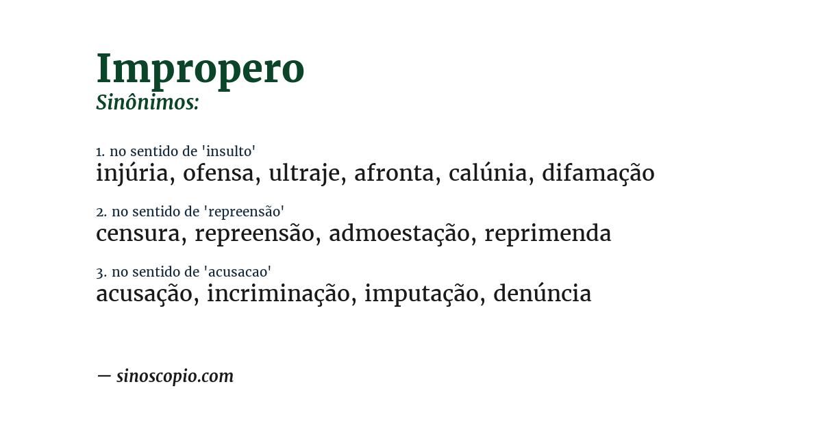 Sinônimo de impropero