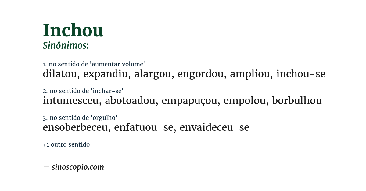 Sinônimo de inchou