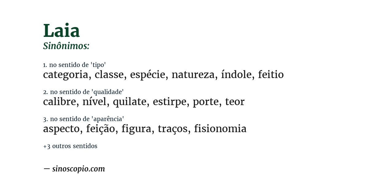 Sinônimo de laia
