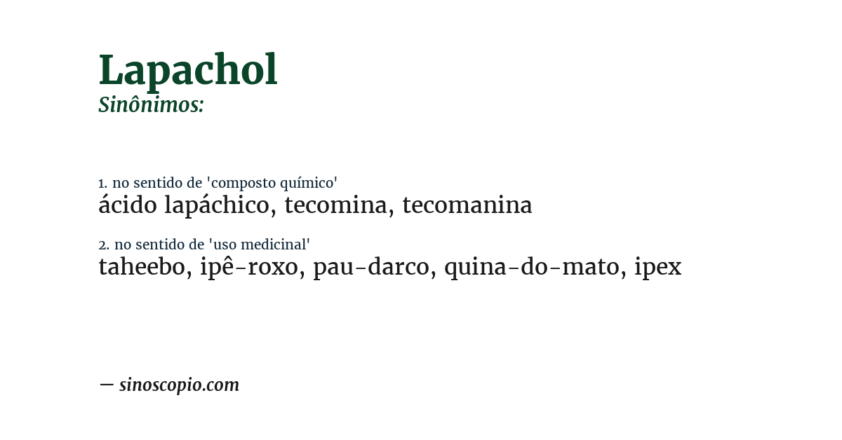Sinônimo de lapachol