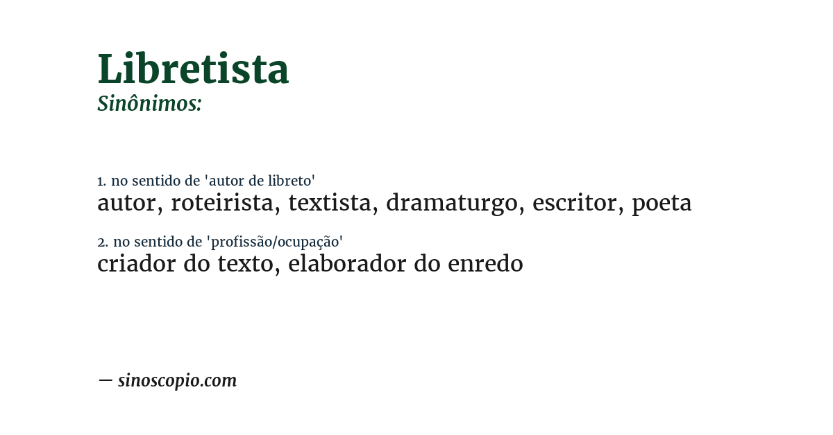 Sinônimo de libretista