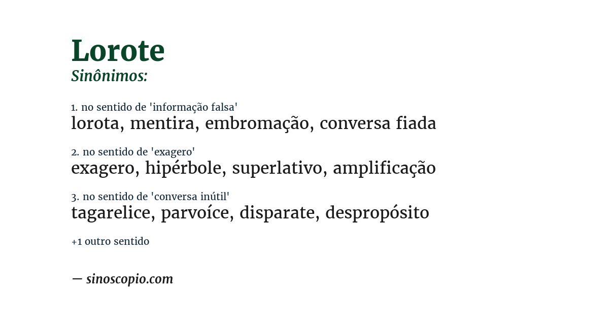 Sinônimo de lorote