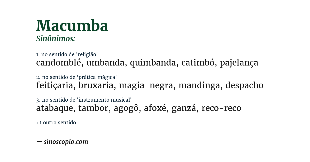 Sinônimo de macumba