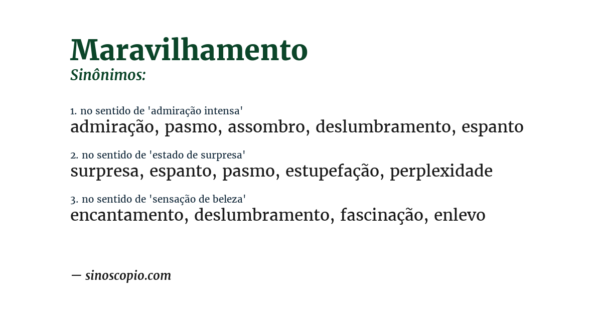 Sinônimo de maravilhamento
