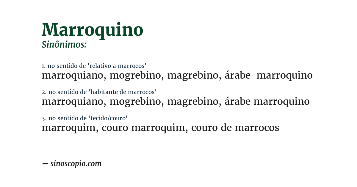 Sinônimo de marroquino