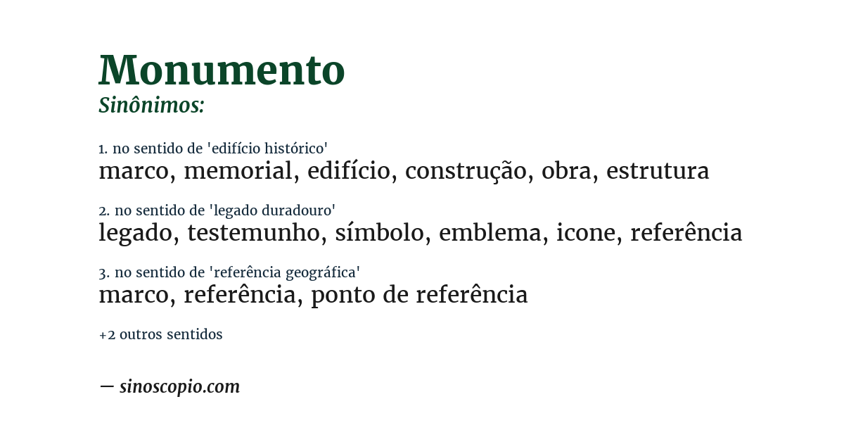 Sinônimo de monumento