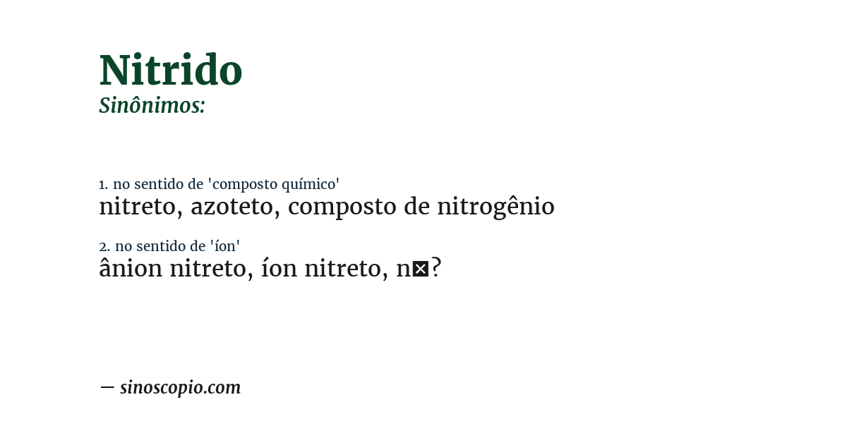 Sinônimo de nitrido