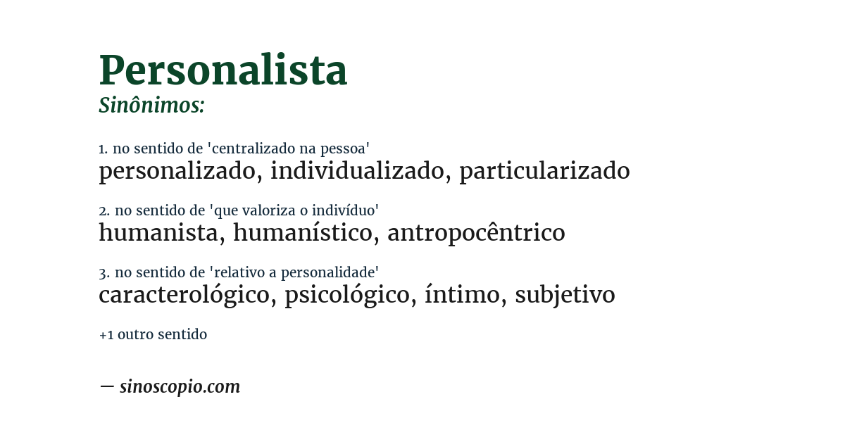 Sinônimo de personalista