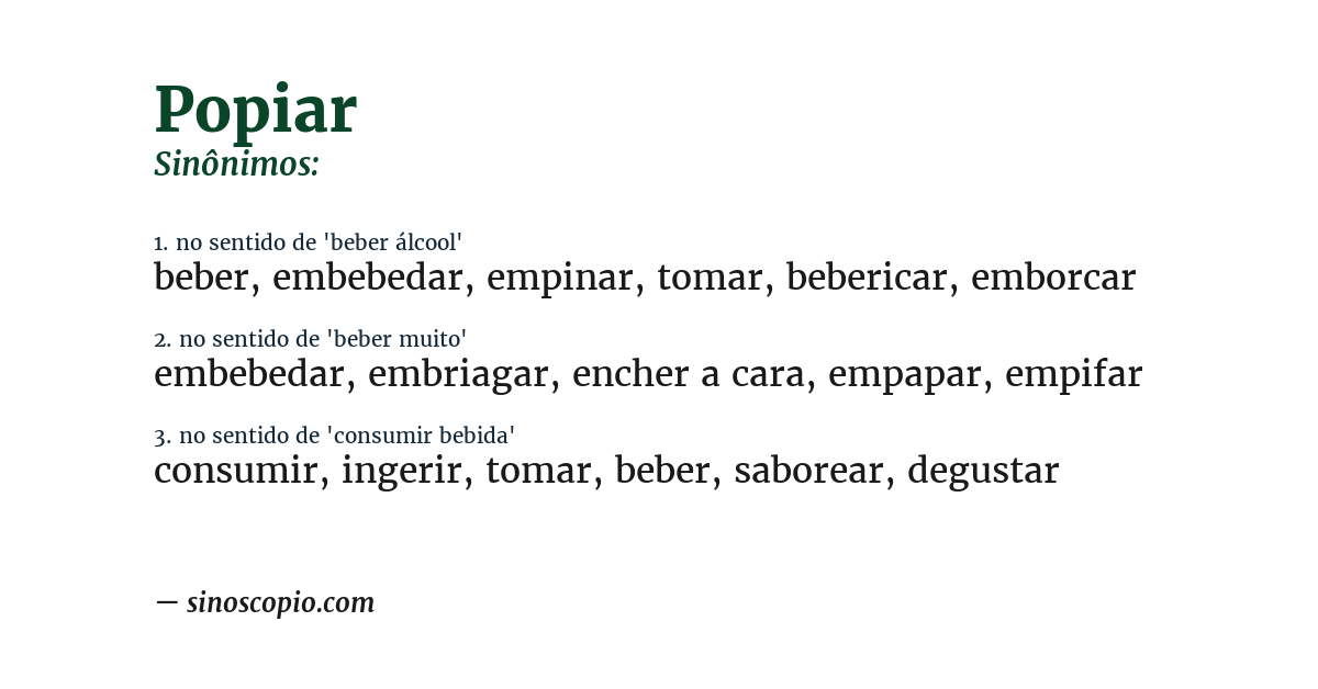 Sinônimo de popiar