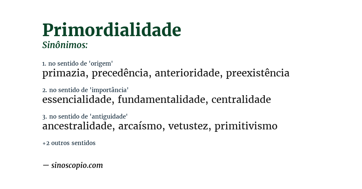 Sinônimo de primordialidade