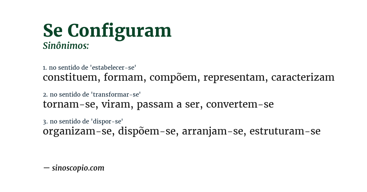 Sinônimo de se configuram