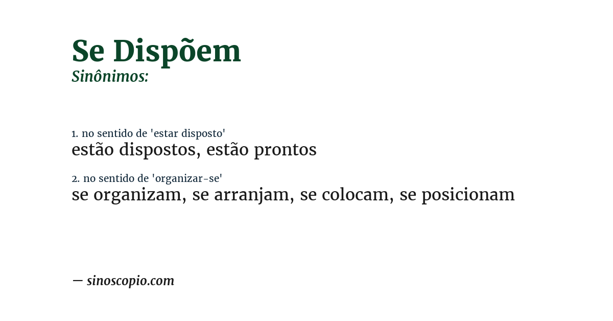 Sinônimo de se dispõem