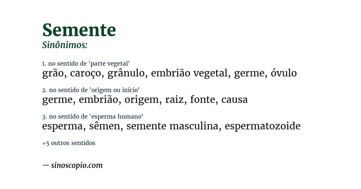 Sinônimo de semente