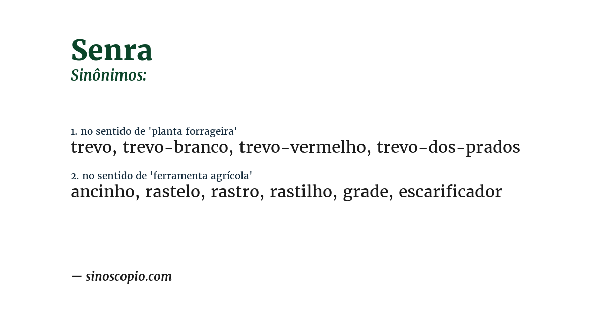 Sinônimo de senra