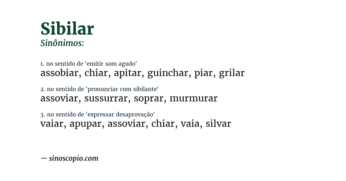 Sinônimo de sibilar