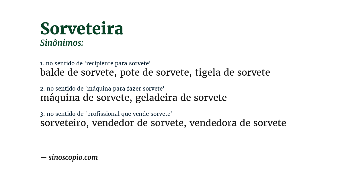 Sinônimo de sorveteira