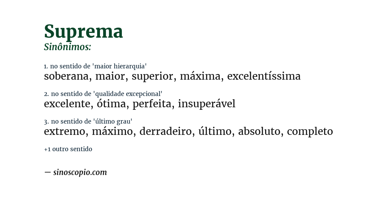 Sinônimo de suprema