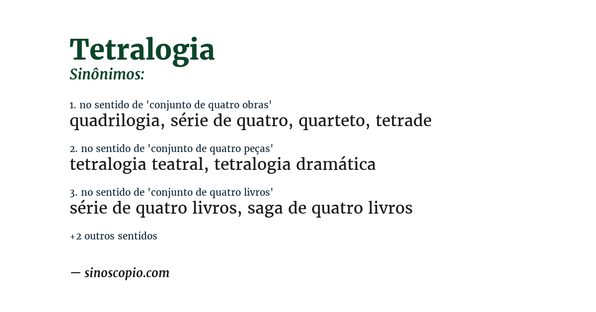 Sinônimo de tetralogia