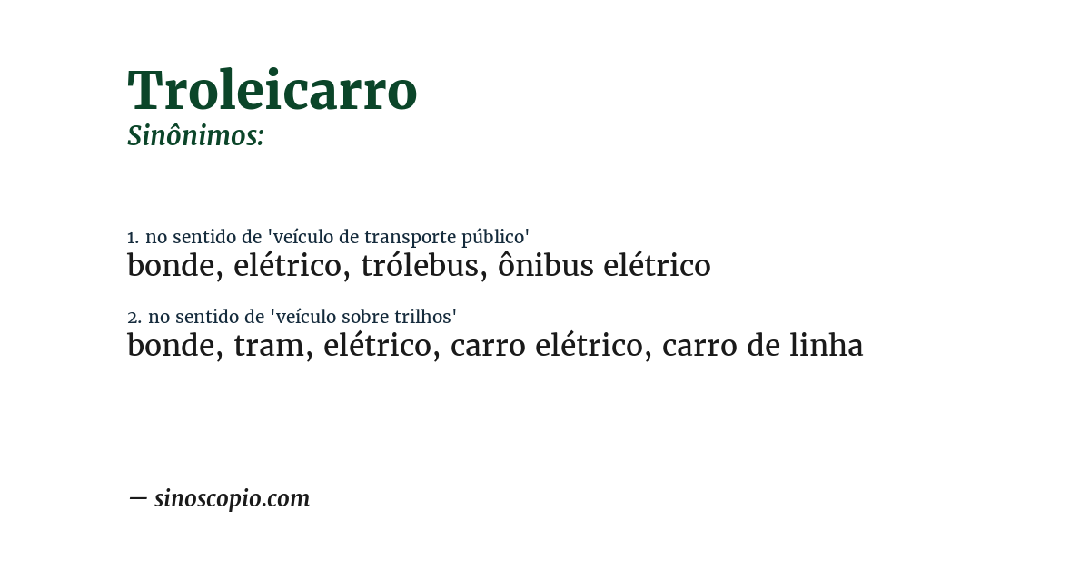Sinônimo de troleicarro