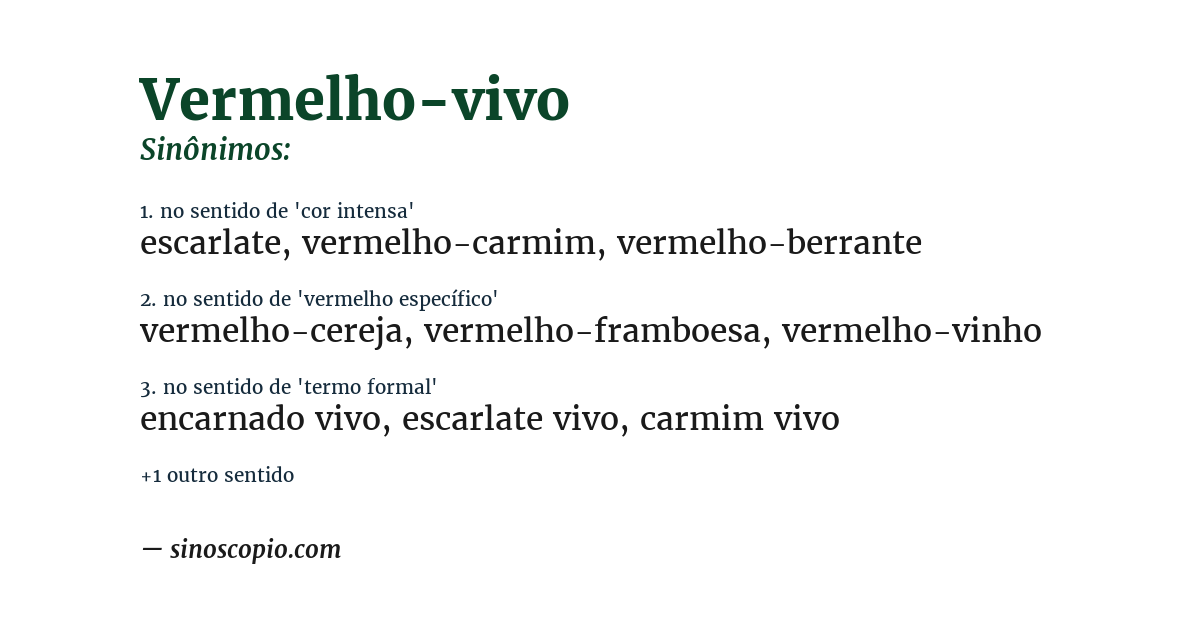 Sinônimo de vermelho-vivo