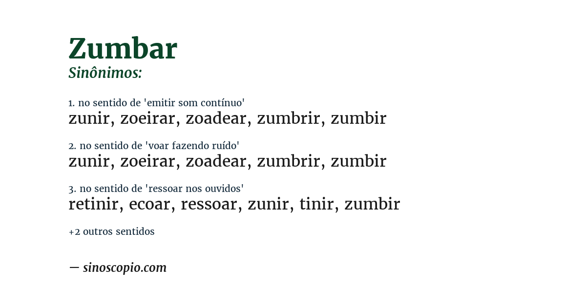 Sinônimo de zumbar
