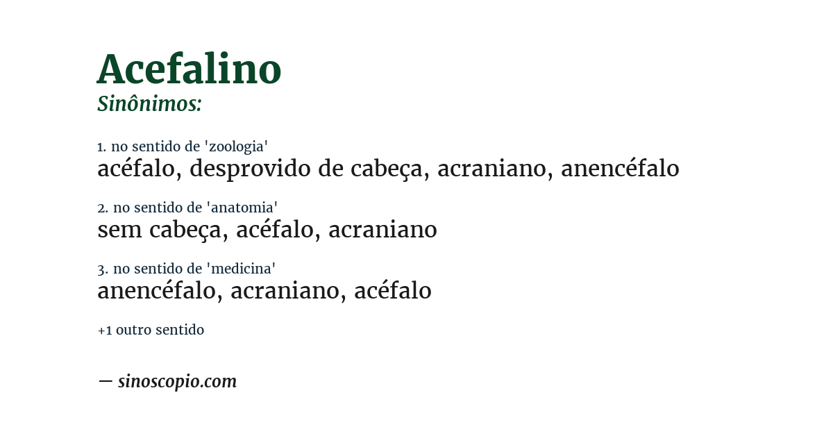Sinônimo de acefalino