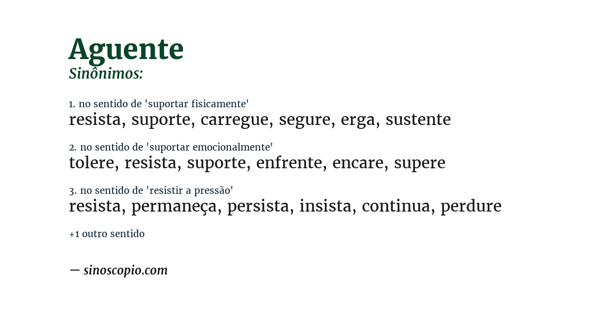 Sinônimo de aguente