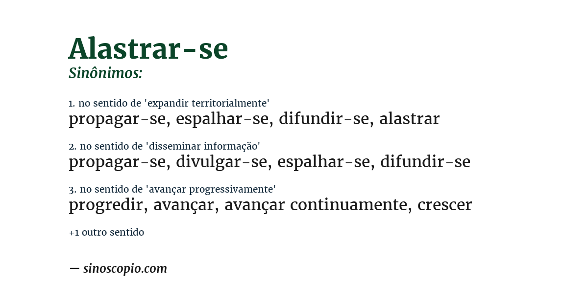 Sinônimo de alastrar-se