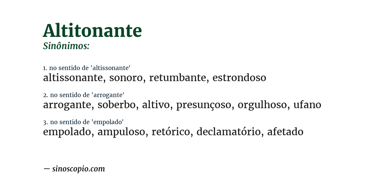 Sinônimo de altitonante