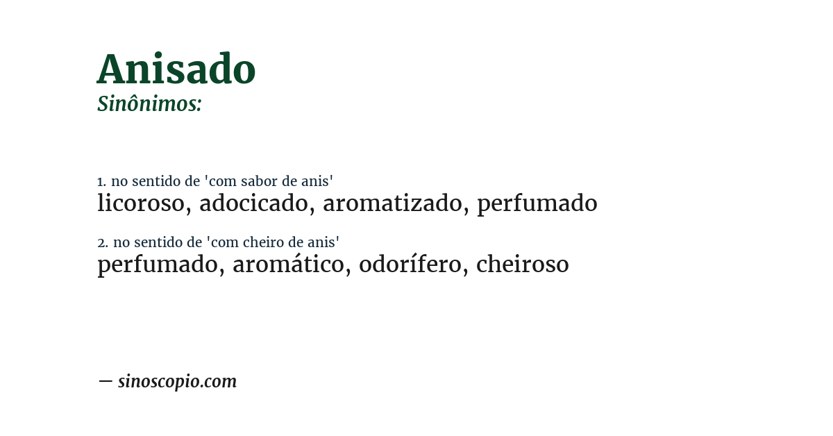 Sinônimo de anisado