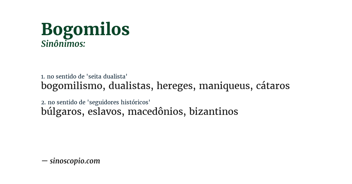 Sinônimo de bogomilos