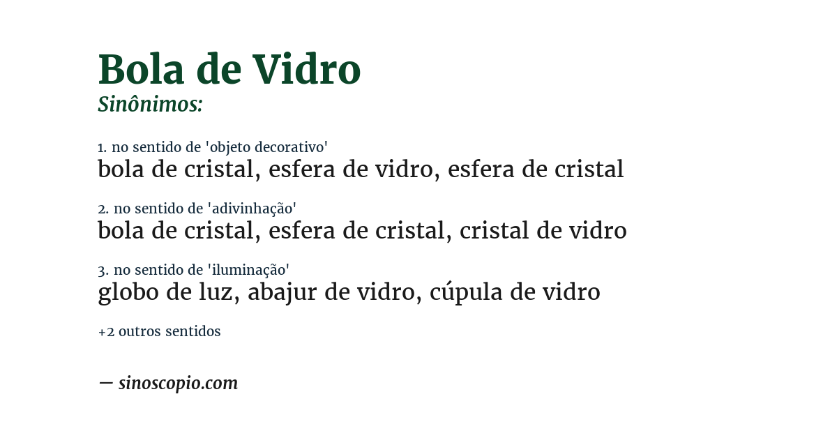 Sinônimo de bola de vidro