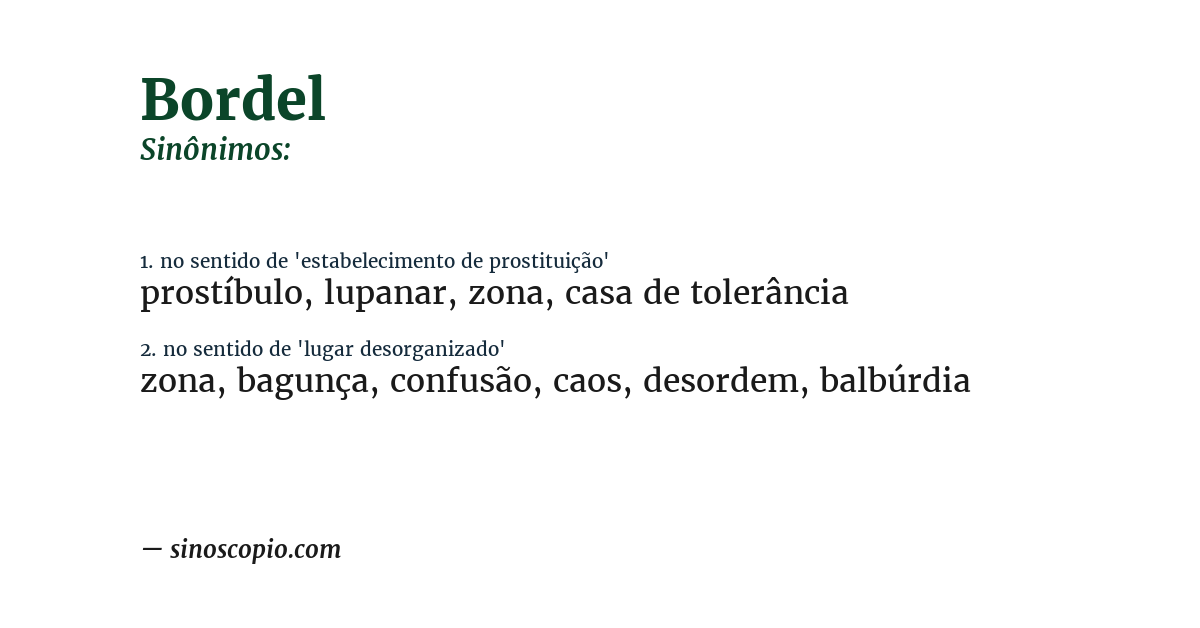 Sinônimo de bordel