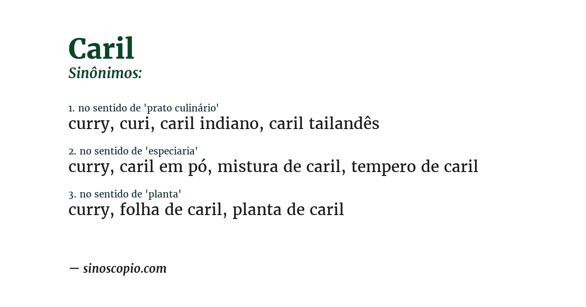 Sinônimo de caril