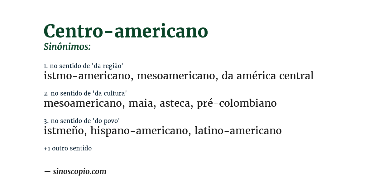 Sinônimo de centro-americano