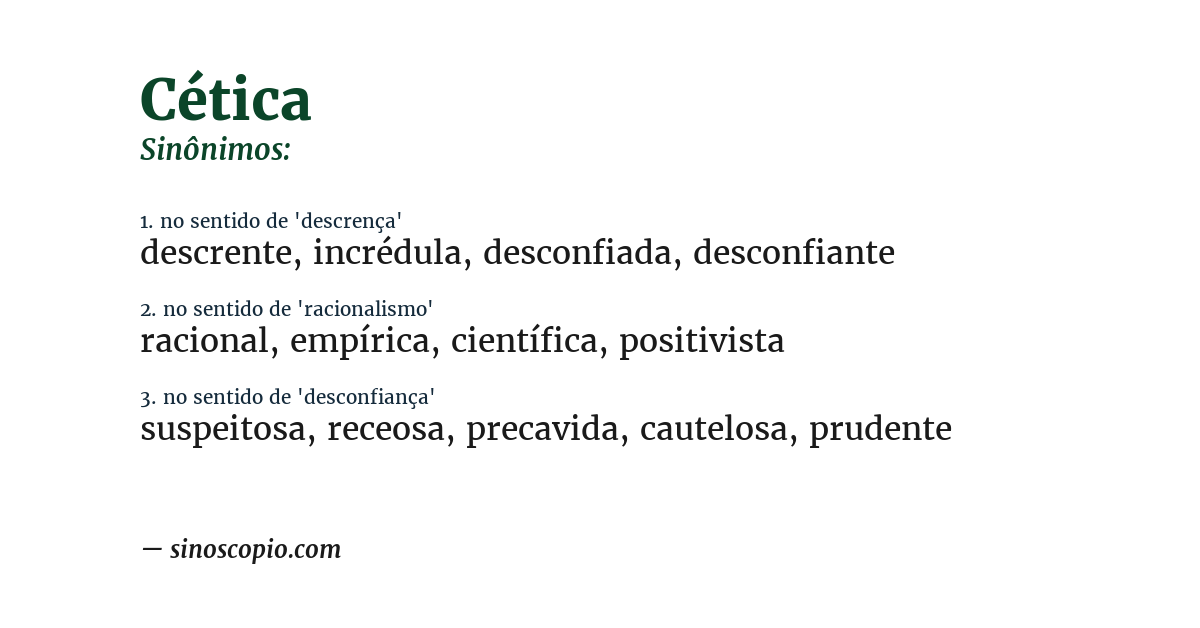 Sinônimo de cética