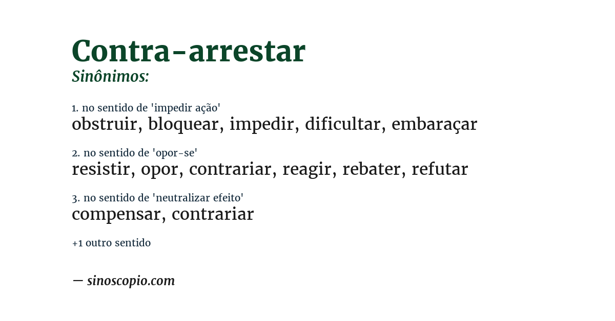 Sinônimo de contra-arrestar