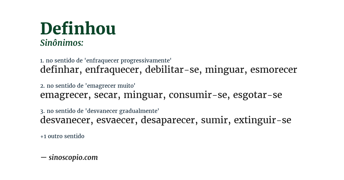Sinônimo de definhou