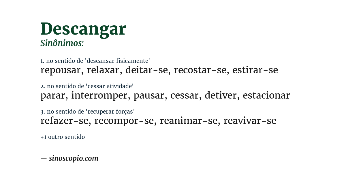 Sinônimo de descangar