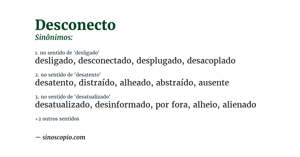 Sinônimo de desconecto