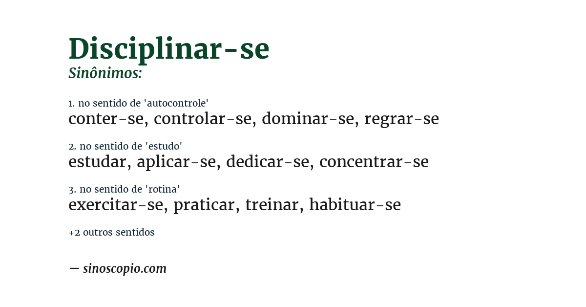Sinônimo de disciplinar-se